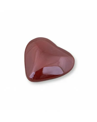 Componente Cabochon Grande Cuore 30mm 3pz Agata Rossa- CABOCHON GRANDI | Worldofjewel.com