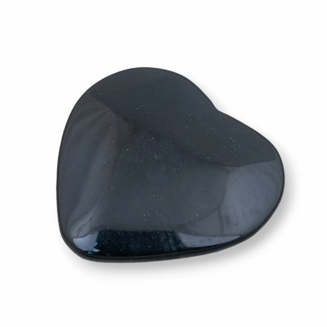 Componente Cabochon Grande Cuore 40mm 2pz Agata Nera- CABOCHON GRANDI | Worldofjewel.com