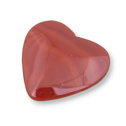 Componente Cabochon Grande Cuore 40mm 2pz Agata Rossa- CABOCHON GRANDI | Worldofjewel.com