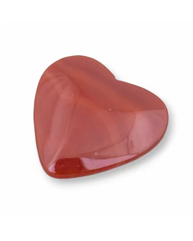 Componente Cabochon Grande Cuore 40mm 2pz Agata Rossa- CABOCHON GRANDI | Worldofjewel.com