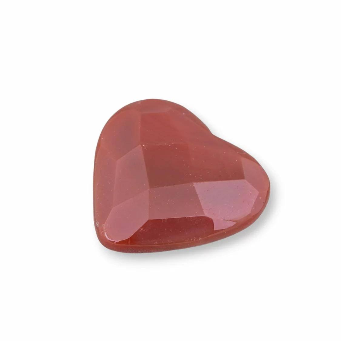 Componente Cabochon Grande Cuore Sfaccettato 30mm 2pz Agata Rossa- CABOCHON GRANDI | Worldofjewel.com