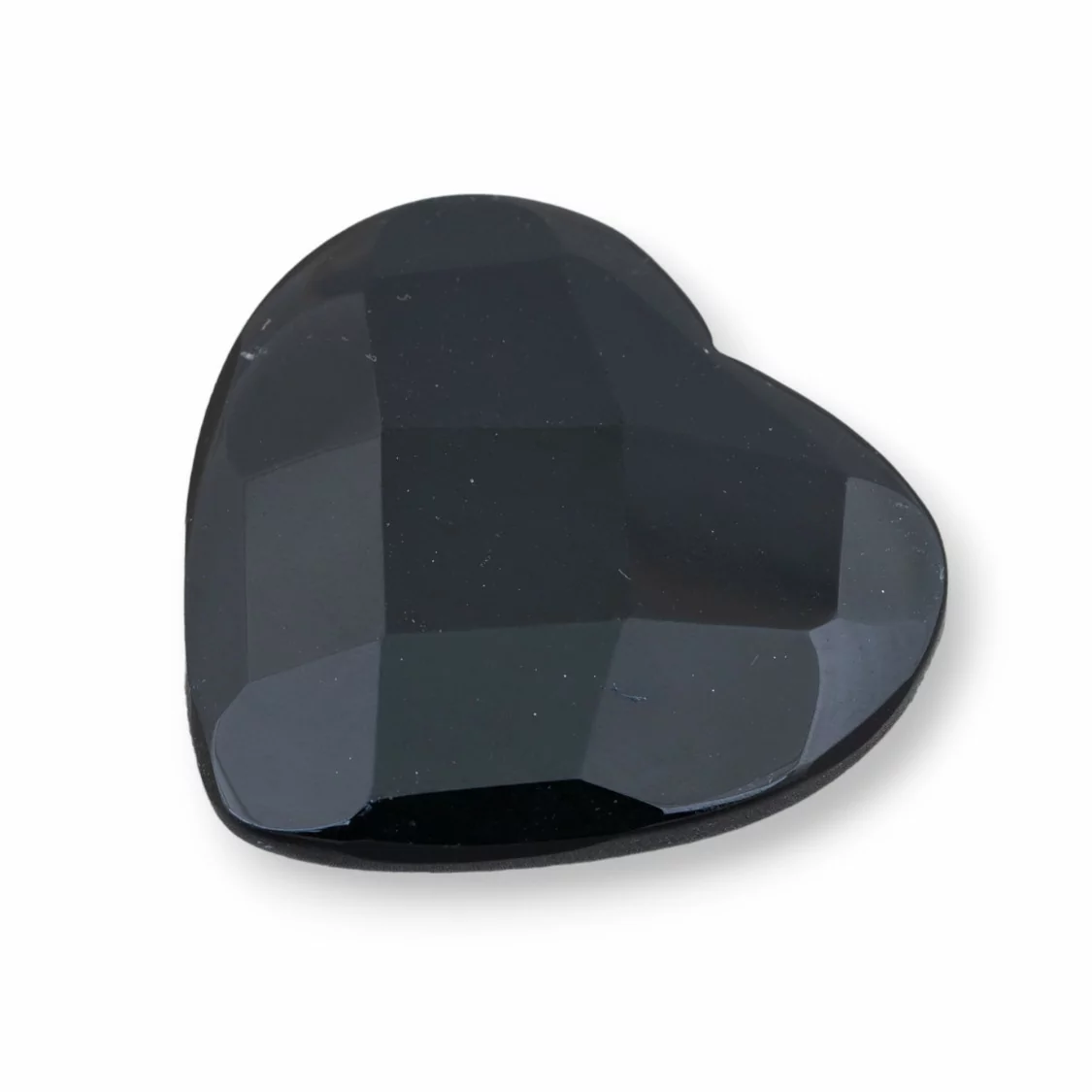 Componente Cabochon Grande Cuore Sfaccettato 40mm 1pz Agata Nera- CABOCHON GRANDI | Worldofjewel.com