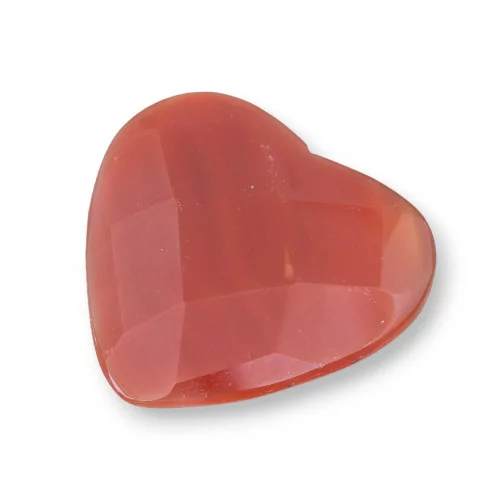 Componente Cabochon Grande Cuore Sfaccettato 40mm 1pz Agata Rossa- CABOCHON GRANDI | Worldofjewel.com