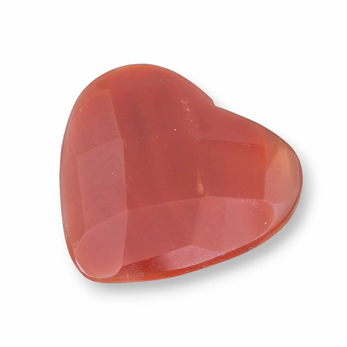 Componente Cabochon Grande Cuore Sfaccettato 40mm 1pz Agata Rossa- CABOCHON GRANDI | Worldofjewel.com