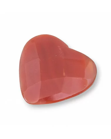 Componente Cabochon Grande Cuore Sfaccettato 40mm 1pz Agata Rossa- CABOCHON GRANDI | Worldofjewel.com