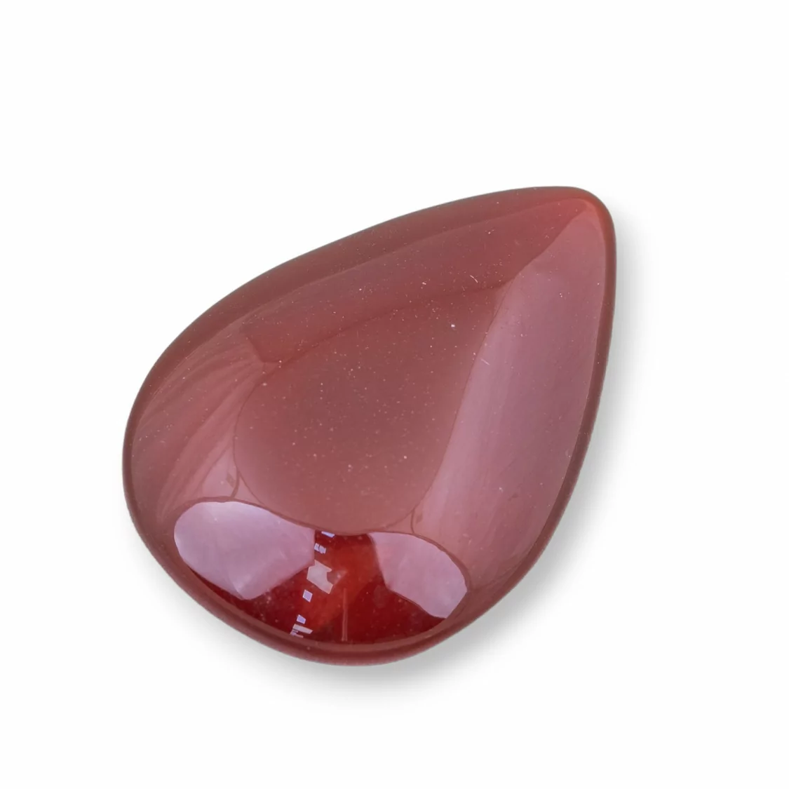 Componente Cabochon Grande Goccia 28x40mm 2pz Agata Rossa- CABOCHON GRANDI | Worldofjewel.com