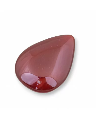 Componente Cabochon Grande Goccia 28x40mm 2pz Agata Rossa- CABOCHON GRANDI | Worldofjewel.com