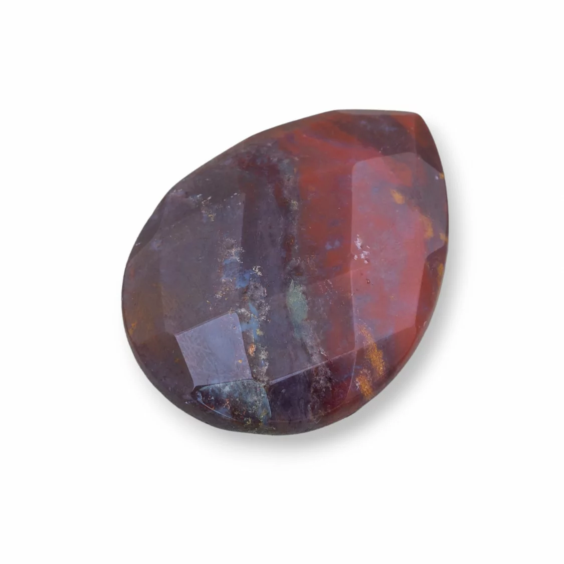 Componente Cabochon Grande Goccia Sfaccettato 30x40mm 1pz Agata Indiana- CABOCHON GRANDI | Worldofjewel.com