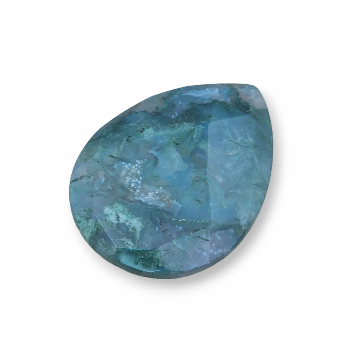 Componente Cabochon Grande Goccia Sfaccettato 30x40mm 1pz Agata Muschiata- CABOCHON GRANDI | Worldofjewel.com