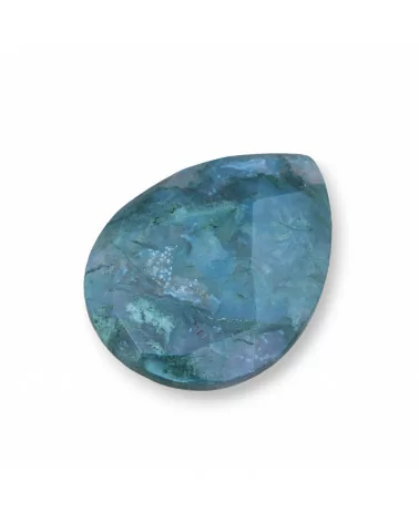 Componente Cabochon Grande Goccia Sfaccettato 30x40mm 1pz Agata Muschiata- CABOCHON GRANDI | Worldofjewel.com