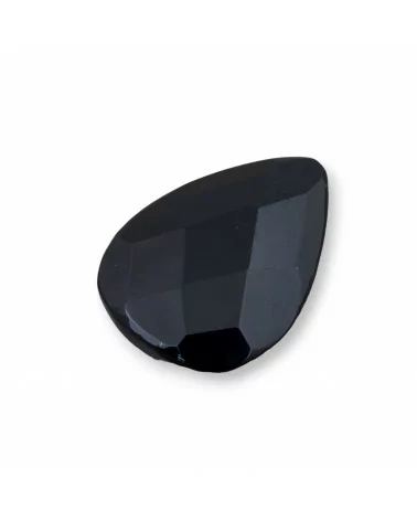 Componente Cabochon Grande Goccia Sfaccettato 30x40mm 1pz Agata Nera- CABOCHON GRANDI | Worldofjewel.com