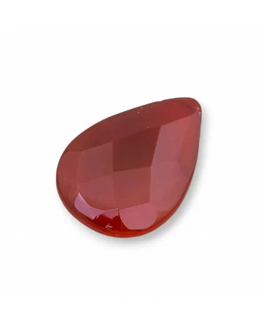 Componente Cabochon Grande Goccia Sfaccettato 30x40mm 1pz Agata Rossa- CABOCHON GRANDI | Worldofjewel.com