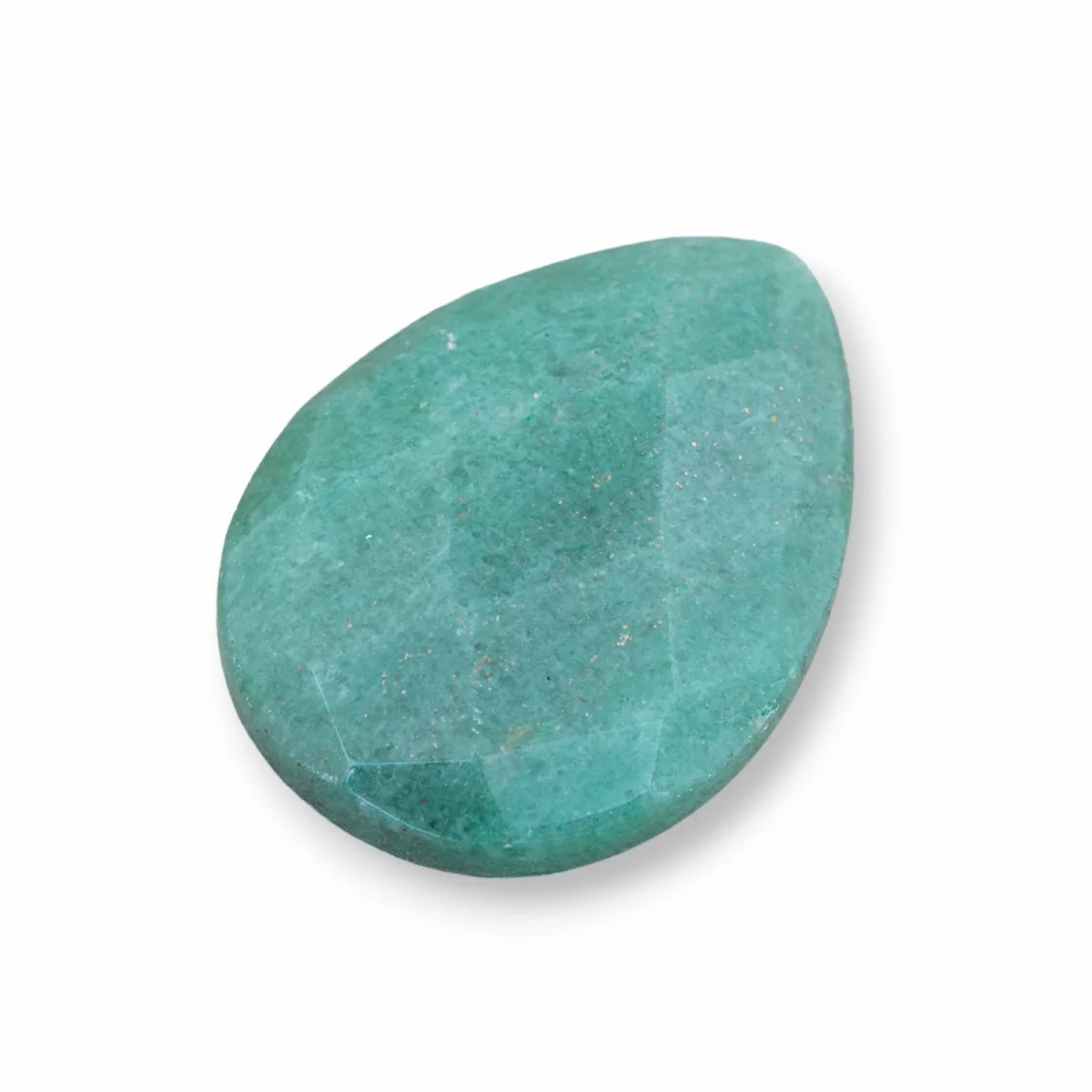 Componente Cabochon Grande Goccia Sfaccettato 30x40mm 1pz Avventurina Verde- CABOCHON GRANDI | Worldofjewel.com