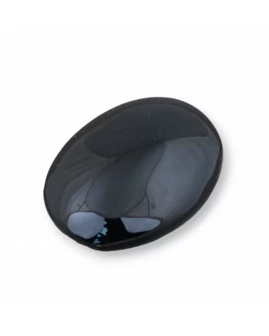 Componente Cabochon Grande Ovale 30x40mm 2pz Agata Nera- CABOCHON GRANDI | Worldofjewel.com