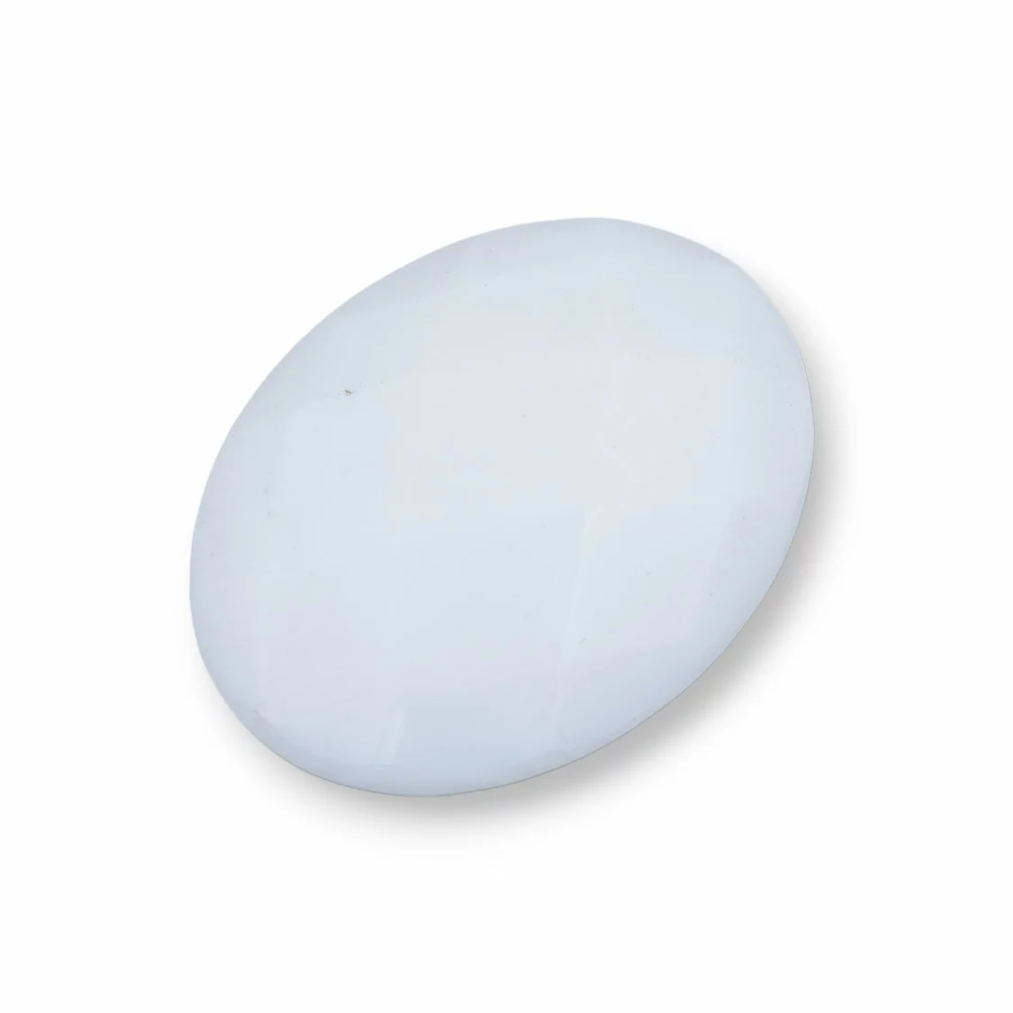 Componente Cabochon Grande Ovale Sfaccettato 30x40mm 1pz Agata Bianca- CABOCHON GRANDI | Worldofjewel.com