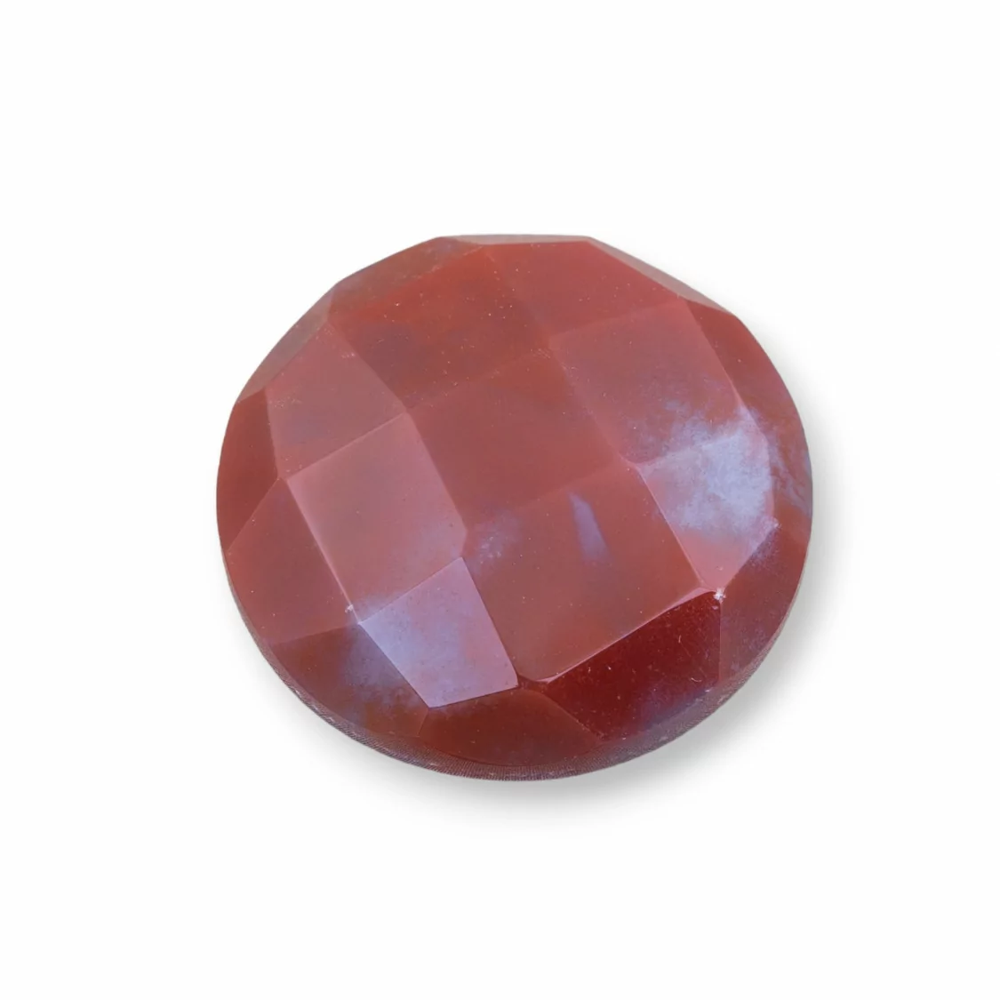 Componente Cabochon Tondo Sfaccettato 30mm 2pz Agata Indiana- CABOCHON GRANDI | Worldofjewel.com