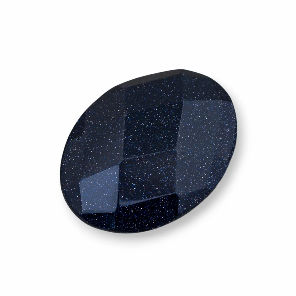 Componente Cabochon Grande Ovale Sfaccettato 30x40mm 1pz Pietra Del Sole Blu- CABOCHON GRANDI | Worldofjewel.com