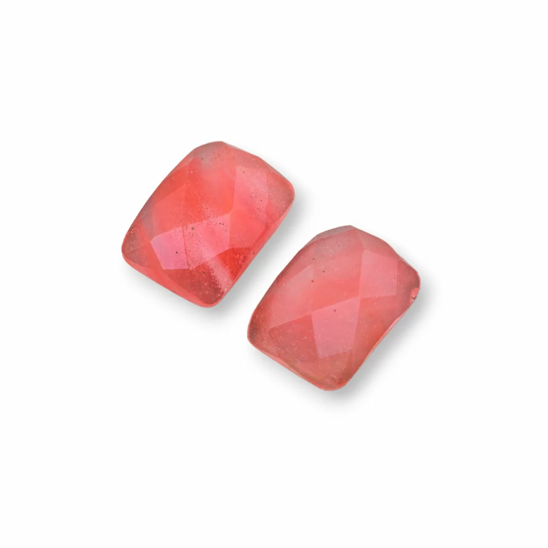 Componente Cabochon Grande Rettangolo Sfaccettato 13x18mm 5pz Quarzo Cherry Sintetico- CABOCHON GRANDI | Worldofjewel.com