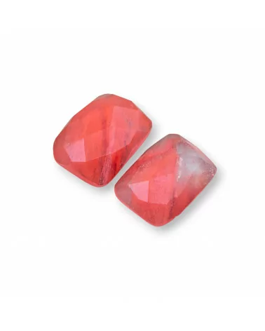 Componente Cabochon Grande Rettangolo Sfaccettato 15x20mm 4pz Quarzo Cherry Sintetico- CABOCHON GRANDI | Worldofjewel.com