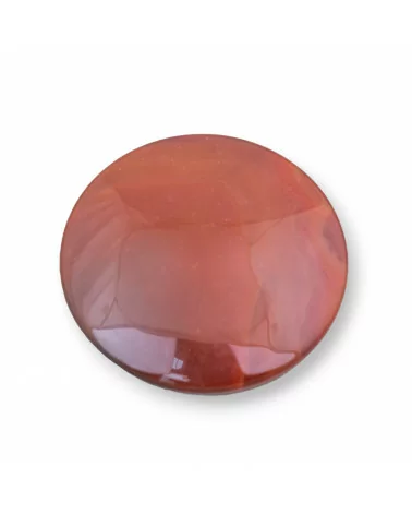 Componente Cabochon Grande Tondo 40mm 2pz Agata Rossa- CABOCHON GRANDI | Worldofjewel.com