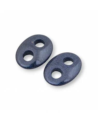 Componente Creola Maglia Marinara 15x18mm Pietra Del Sole Blu 5pz-COMPONENTI DI PIETRE DURE | Worldofjewel.com