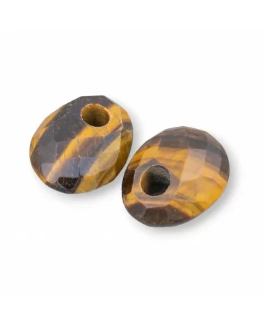 Componente Creola Ovale Sfaccettato 20x25mm Spessore 12mm 3pz Occhio Di Tigre-COMPONENTI DI PIETRE DURE | Worldofjewel.com