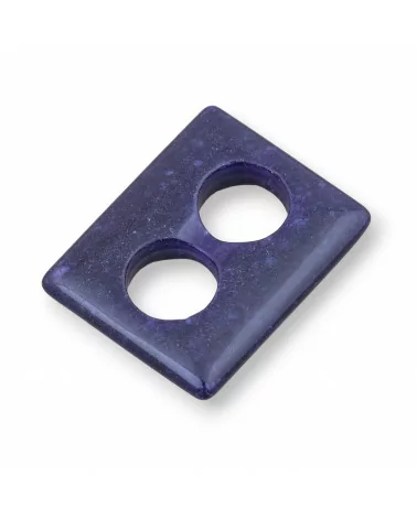 Componente Creola Rettangolo 32x40mm 2pz Giada Viola-COMPONENTI DI PIETRE DURE | Worldofjewel.com