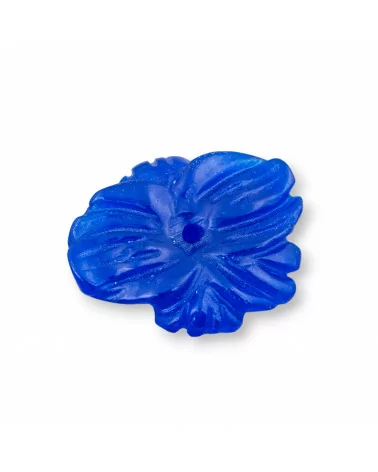 Componente Di Giada Burma Inciso Piastra 1pz Fiore 35x30mm Blu-COMPONENTI DI GIADA BURMA | Worldofjewel.com