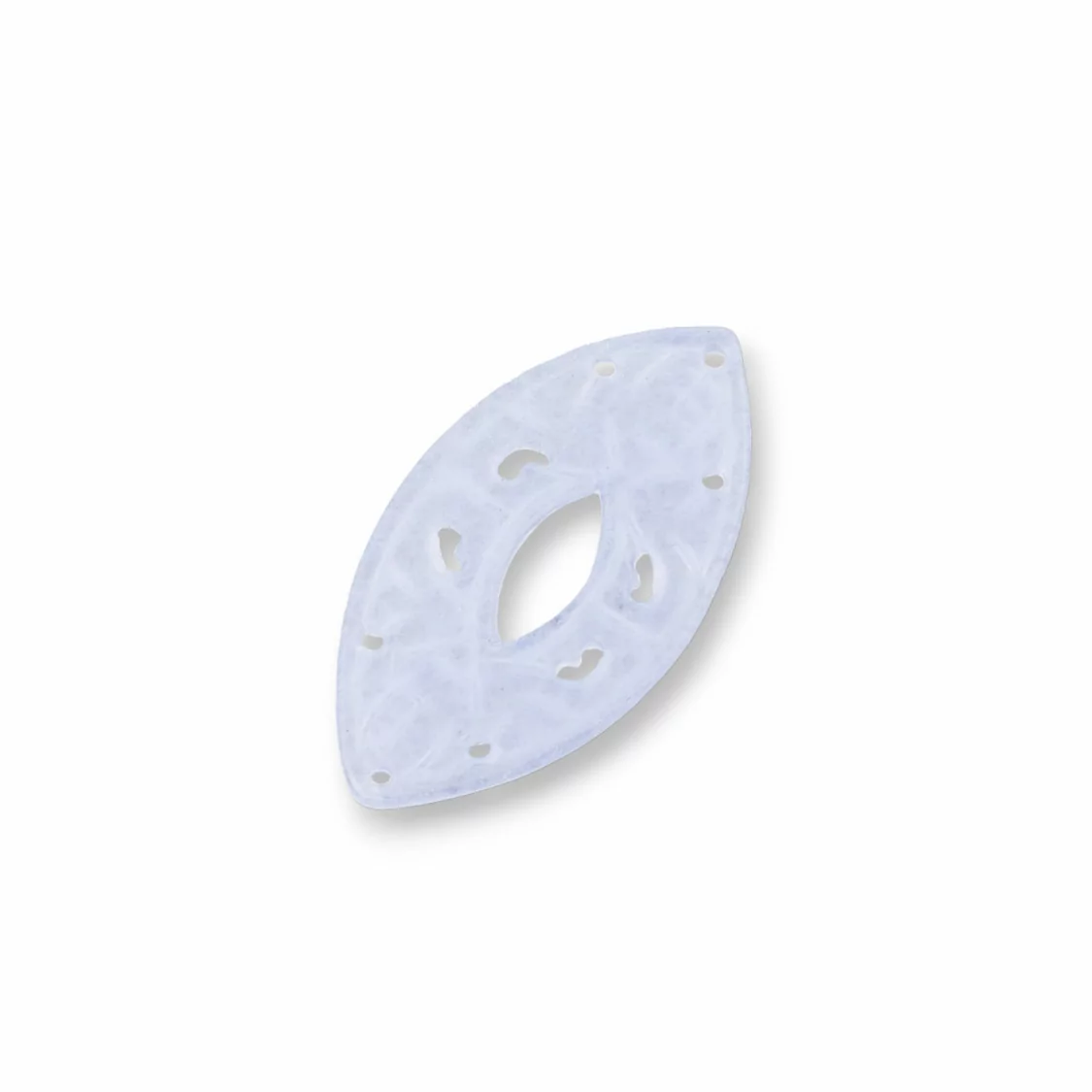 Componente Di Giada Burma Inciso Piastra 2pz Ovale 23x43mm Lilla-COMPONENTI DI GIADA BURMA | Worldofjewel.com