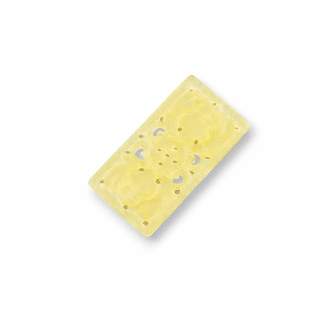 Componente Di Giada Burma Inciso Piastra 2pz Rettangolo 20x35mm Giallo-COMPONENTI DI GIADA BURMA | Worldofjewel.com