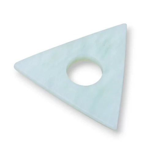 Componente Pendente Triangolo Ondulato Forato 50x50mm New Jade-COMPONENTI DI PIETRE DURE | Worldofjewel.com