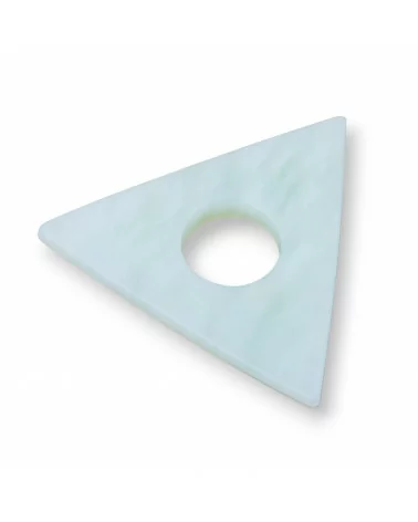 Componente Pendente Triangolo Ondulato Forato 50x50mm New Jade-COMPONENTI DI PIETRE DURE | Worldofjewel.com