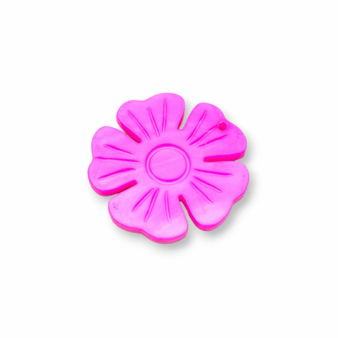 Componente Pendente Di Madreperla Piatta Inciso 25mm 4pz Fucsia-COMPONENTI DI PIETRE DURE | Worldofjewel.com