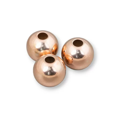 Distanziatore Palline Di Argento 925 SuperLeggere 8mm Foro 2mm Oro Rosa 20pz-PALLINE LISCE | Worldofjewel.com