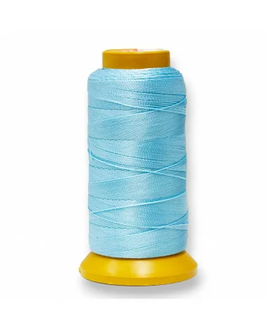 Filo di Nylon Cotone Per Infilatura Di Perle E Pietre A Nodini 100 Metri 1pz Celeste-FILO DI NYLON | Worldofjewel.com