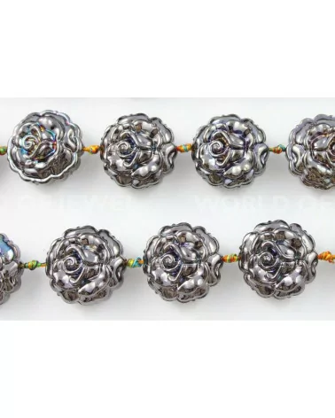 Rose di Cristallo Smaltato 28mm 12pz Peacock 2-CRISTALLI A FILO | Worldofjewel.com