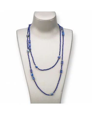 Collana Bijoux Charlestone Di Pietre Dure E Cristalli 160cm Blu-DESIGN ITALY | Worldofjewel.com