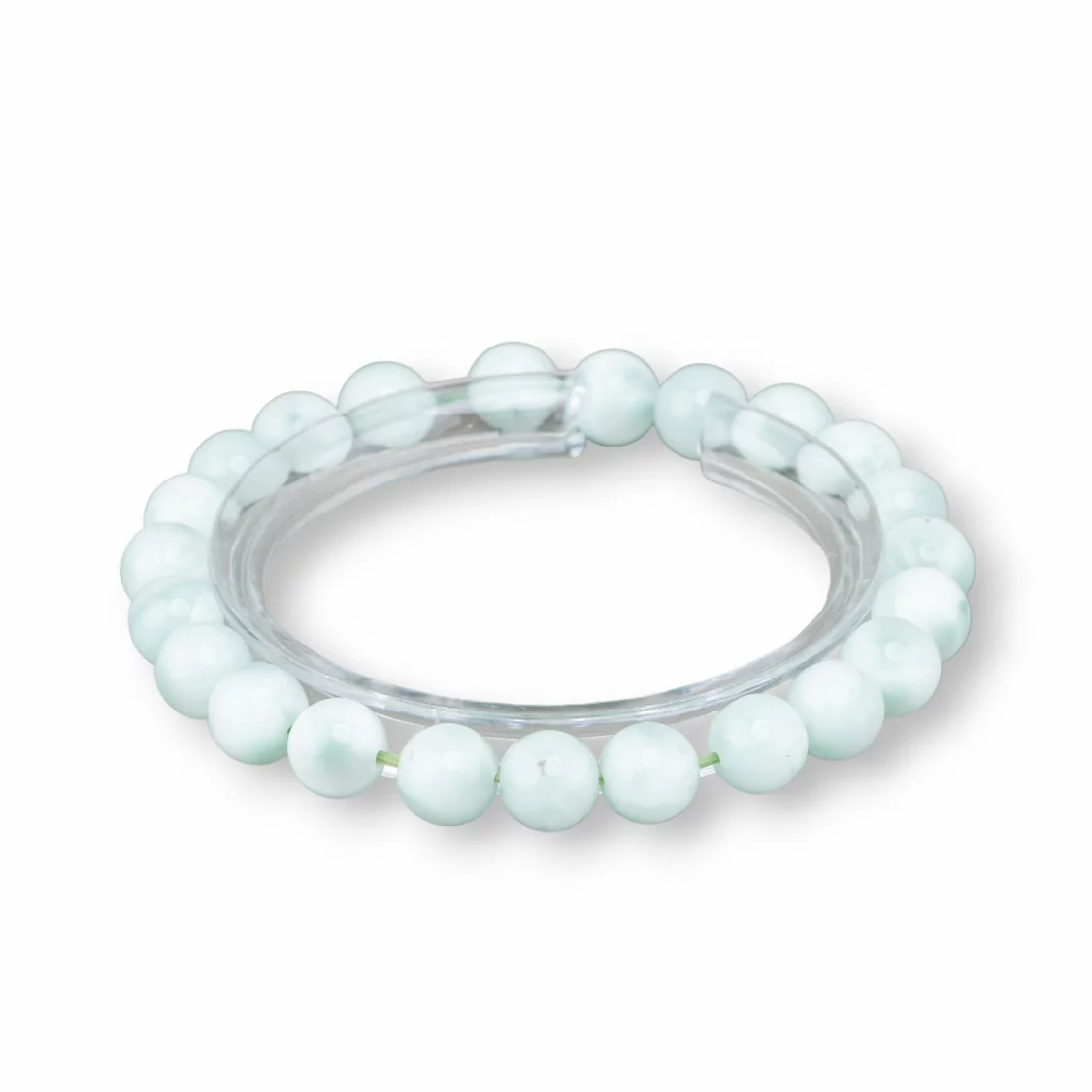 Bracciale Di Larimar Verde 10mm-BRACCIALI DI PIETRE DURE | Worldofjewel.com