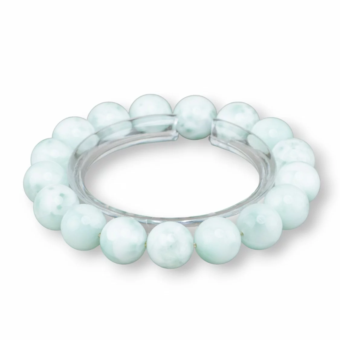 Bracciale Di Larimar Verde 14mm-BRACCIALI DI PIETRE DURE | Worldofjewel.com