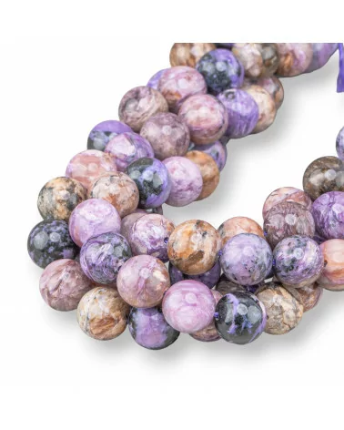 Charoite Tondo Liscio 12mm-CHAROITE E SUGILITE | Worldofjewel.com