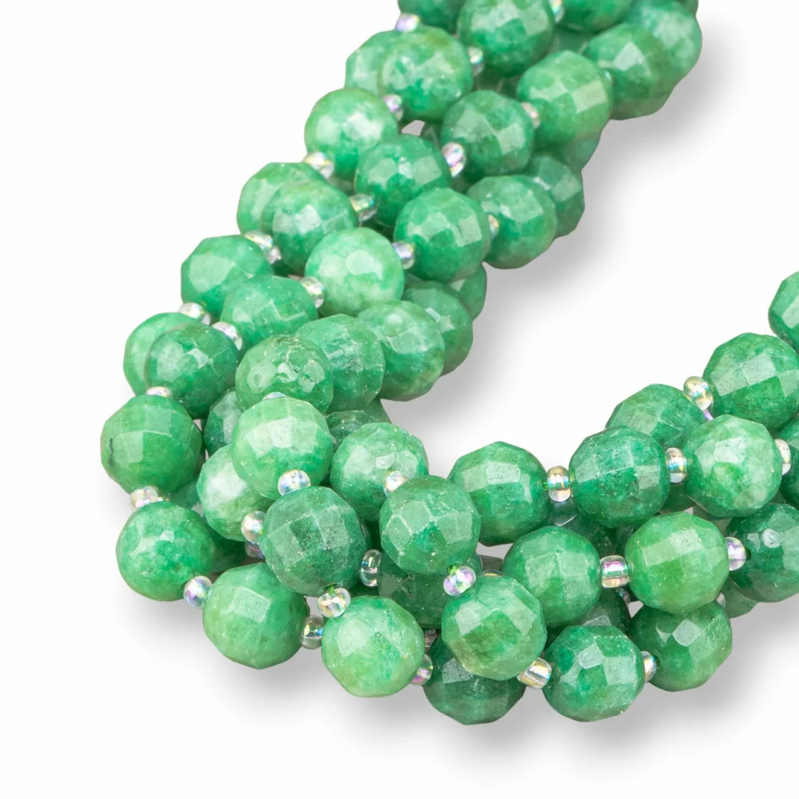 Giada Verde Ball Taglio Cilindrico Sfaccettato 9x10mm-GIADA VERDE | Worldofjewel.com