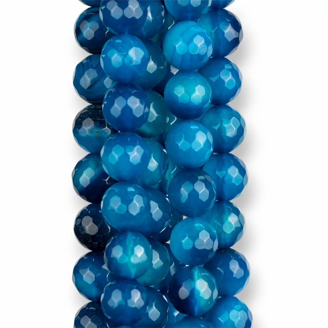 Agata Blu Perlina Tonda Sfaccettata 10mm-AGATA BLU | Worldofjewel.com