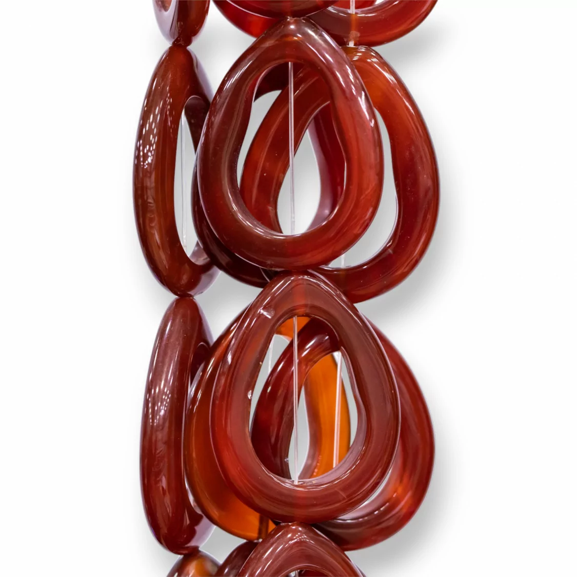 Agata Piatto Forato 32x42mm Rosso-AGATA BRASILIANA | Worldofjewel.com