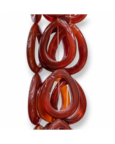 Agata Piatto Forato 32x42mm Rosso-AGATA BRASILIANA | Worldofjewel.com