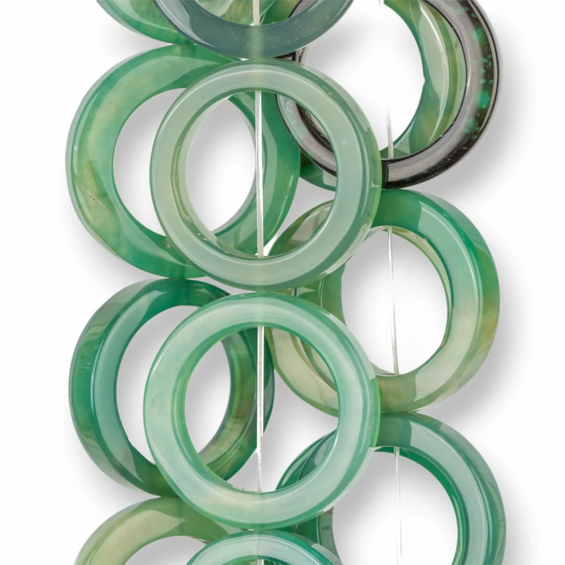 Agata Piatto Forato Tondo 35-38mm Verde-AGATA VERDE | Worldofjewel.com