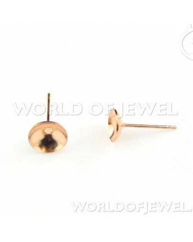 Base Per Orecchini Di Ottone Perno 6mm 230 Paia Ramato-BASI DI OTTONE E BRONZO | Worldofjewel.com