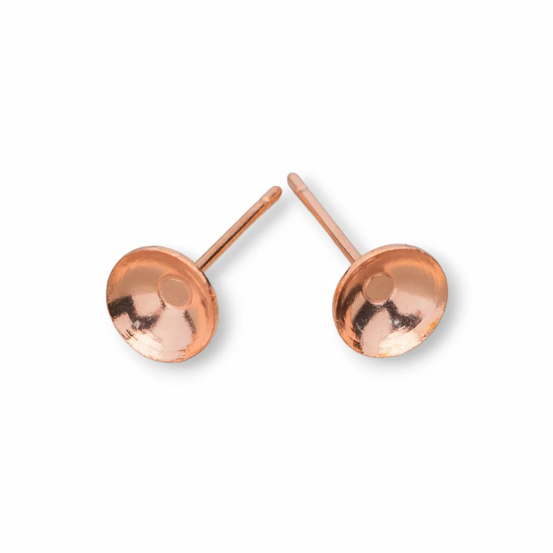 Base Per Orecchini Di Ottone Perno A Coppetta 6mm 250 Paia Oro Rosa-BASI DI OTTONE E BRONZO | Worldofjewel.com