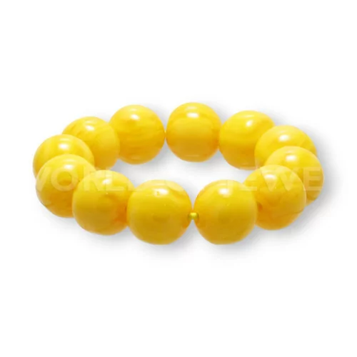 Bracciale Di Resina Imitazione Ambra Tondo 20mm Giallo-BRACCIALI DI RESINA | Worldofjewel.com