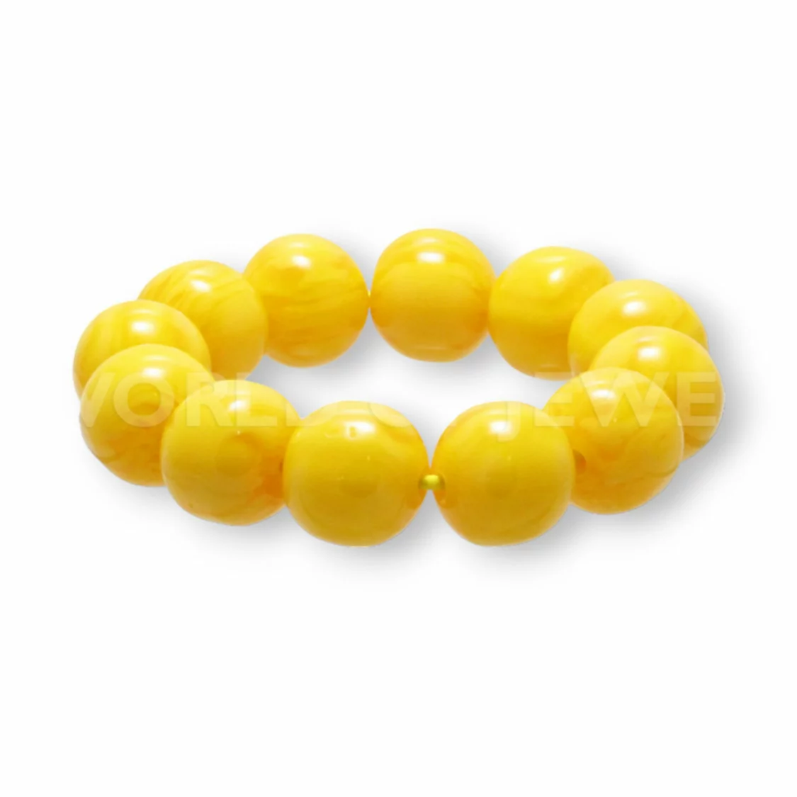 Bracciale Di Resina Imitazione Ambra Tondo 20mm Giallo-BRACCIALI BIJOUX | Worldofjewel.com