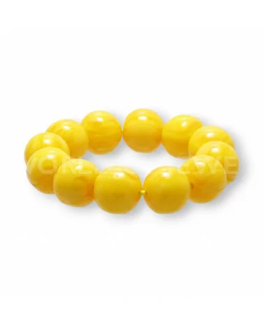 Bracciale Di Resina Imitazione Ambra Tondo 20mm Giallo-BRACCIALI DI RESINA | Worldofjewel.com